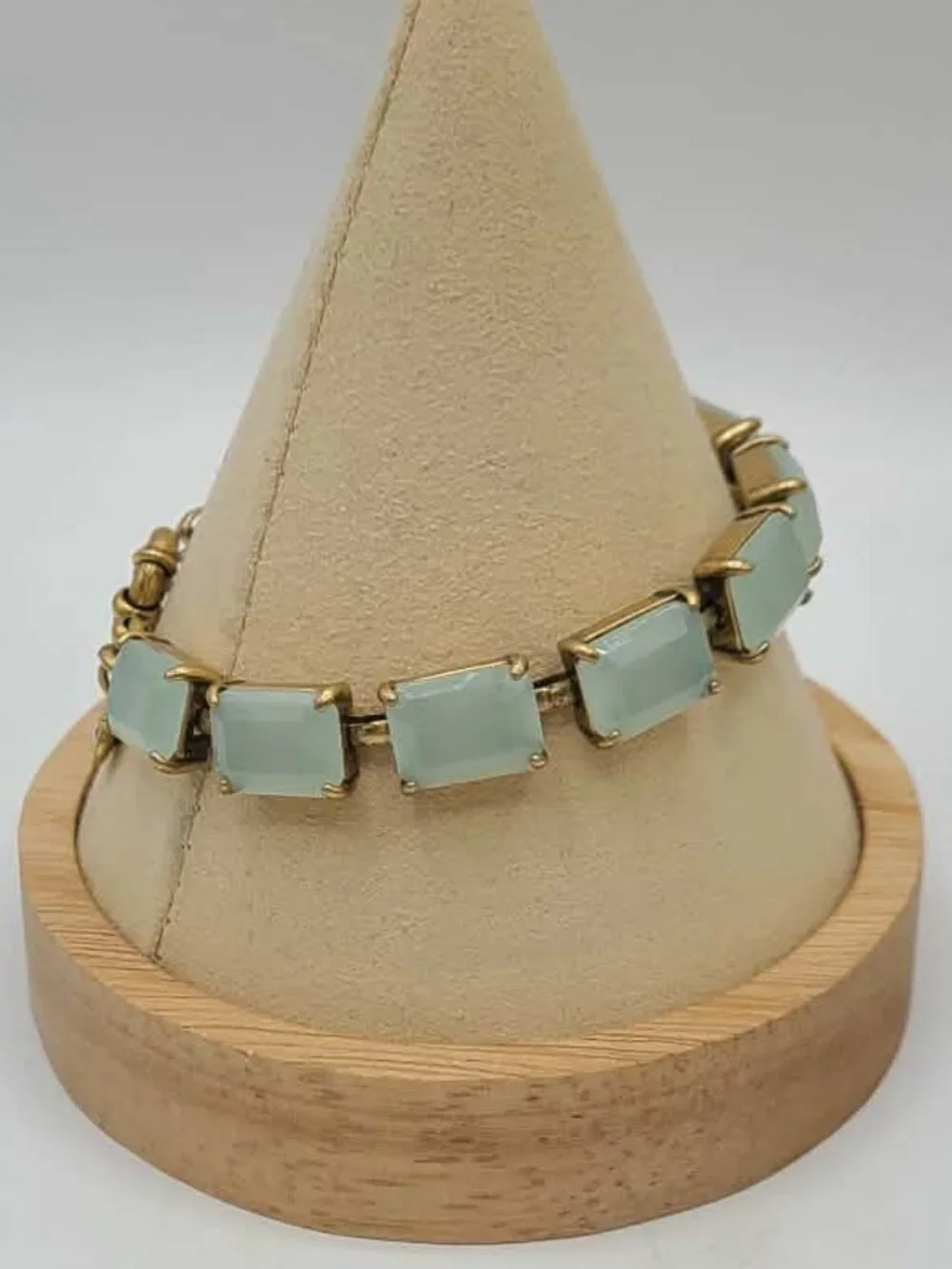 J Crew Light Aqua Gold Tone Bracelet